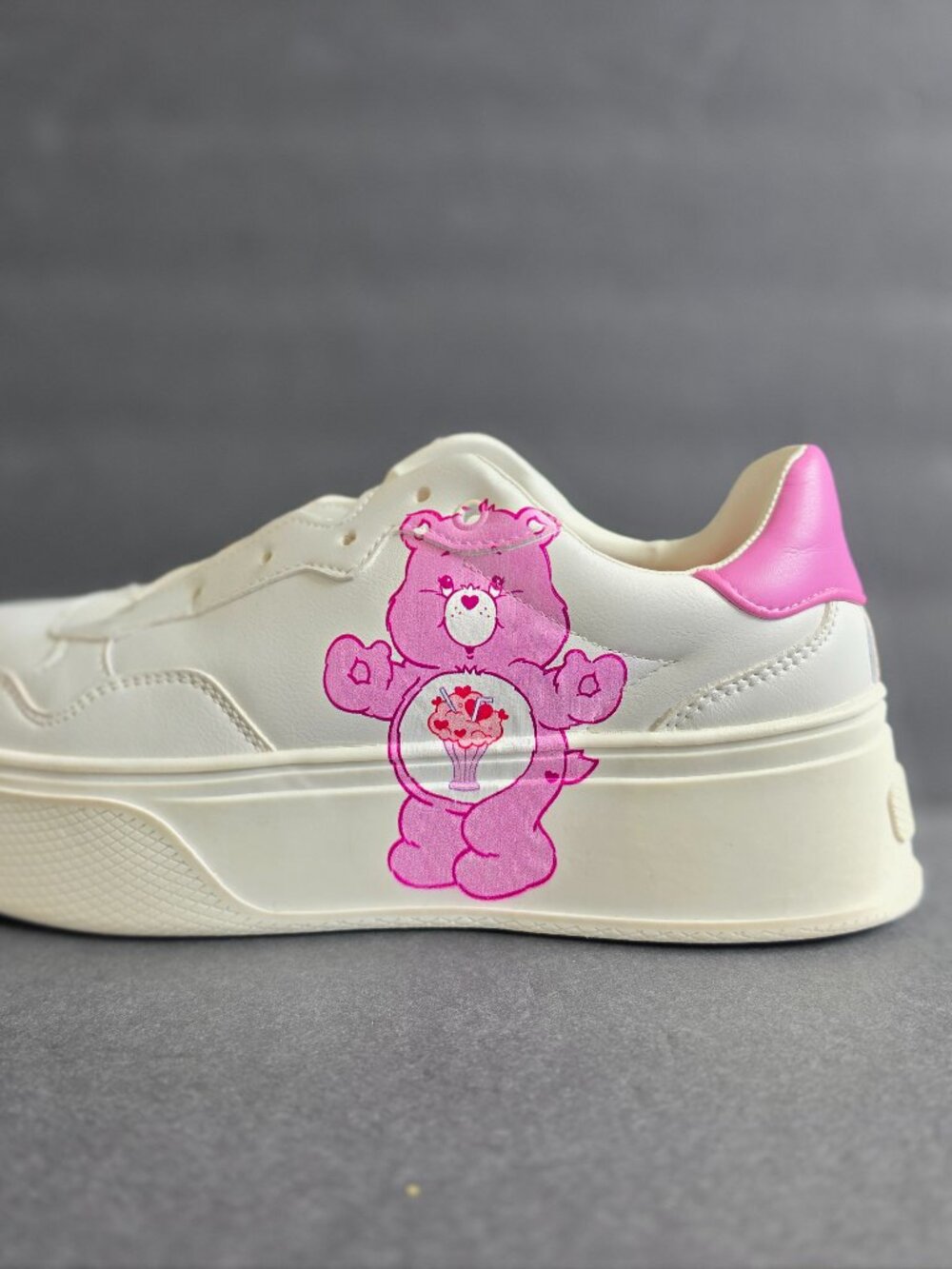 EUC - Bershka Care Bears Platform Sneakers Women’s Sz 10 White Pink Kawaii Shoes - Picture 6 of 12